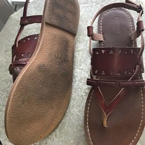 Gently worn brown sandal